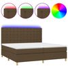 vidaXL Box Spring Bed with Mattress&LED Dark Brown 200x200 cm Fabric
