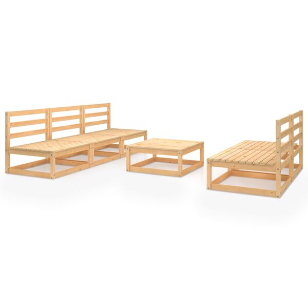 vidaXL 6 Piece Garden Lounge Set Solid Wood Pine