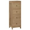 vidaXL Chest Of Drawers | Brown | Solid teak wood, Brass | 30x30x90 cm