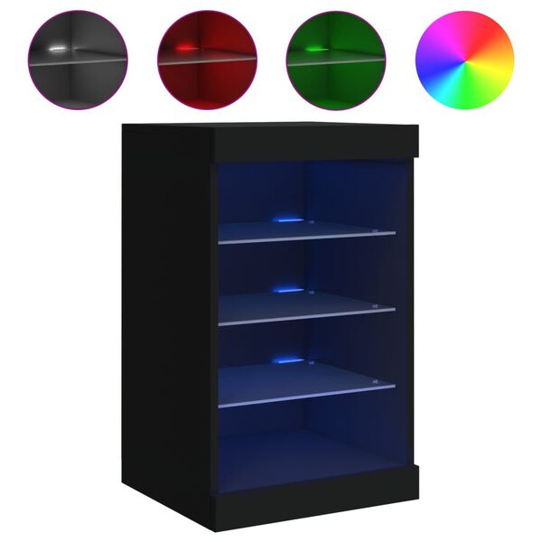 vidaXL Sideboard with LED Lights Black 41x37x67 cm