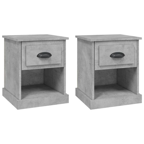 vidaXL Bedside Cabinets 2 pcs Concrete Grey 39x39x47.5 cm Engineered Wood