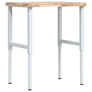 vidaXL Workbench 80x60x(73-99.5) cm Solid Wood Acacia Rectangular