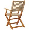 vidaXL Folding Garden Chairs 4 pcs Beige Poly Rattan and Solid Wood