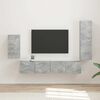 vidaXL TV Cabinet Set Wall-mounted 4 pcs Concrete Grey Engineered Wood