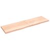 vidaXL Wall Shelf 220x60x(2-6) cm Untreated Solid Wood Oak