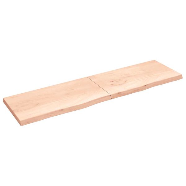 vidaXL Wall Shelf 220x60x(2-6) cm Untreated Solid Wood Oak