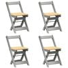 vidaXL Folding Chairs 4 pcs "Corona" Grey Solid Wood Pine