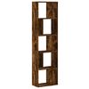 vidaXL Bookcase 5-Tier Smoked Oak 45x23.5x162.5 cm Engineered Wood
