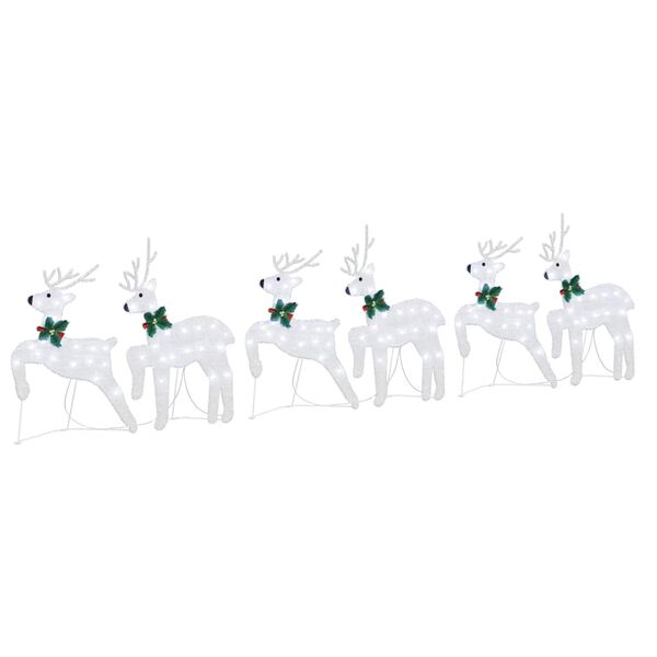vidaXL LED Reindeers 6 pcs Silver Fabric