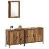 vidaXL Bathroom Vanity Units with Shelf 3 pcs Brown Engineered wood