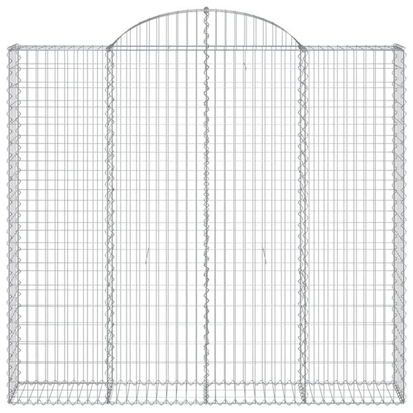 vidaXL Arched Gabion Baskets 3 pcs 200x30x180/200 cm Galvanised Iron