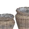vidaXL Planter Basket with Storage 2 pcs Grey Lacak Rattan