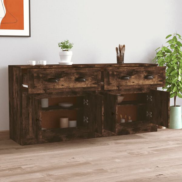 vidaXL Sideboards 2 pcs Smoked Oak Engineered Wood