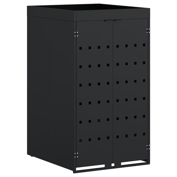 vidaXL Wheelie Bin Storage with Planter Roof for Single 240L Bin Black