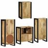 vidaXL Bathroom Furniture Set with Shelf 4 pcs Brown Soild Mango Wood