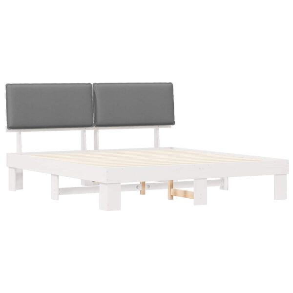 vidaXL Bed Frame with Upholstered Headboard Light Grey 180 x 200 cm