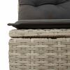 vidaXL 2 Piece Garden Sofa Set with Cushions Light Grey Poly Rattan Acacia