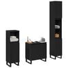 vidaXL Bathroom Furniture Set Wall-mounted with Door 3 pcs Black Oak
