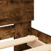 vidaXL Bed Frame with Headboard and LED Smoked Oak 140x190 cm