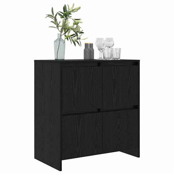 vidaXL Sideboard Black Oak 70 x 41 x 75 cm Engineered Wood