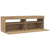 vidaXL TV Cabinet with LED Lights Artisan Oak 120x35x40 cm Engineered Wood