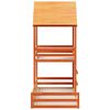 vidaXL Bunk Bed with Roof Wax Brown 80x200 cm Solid Wood Pine