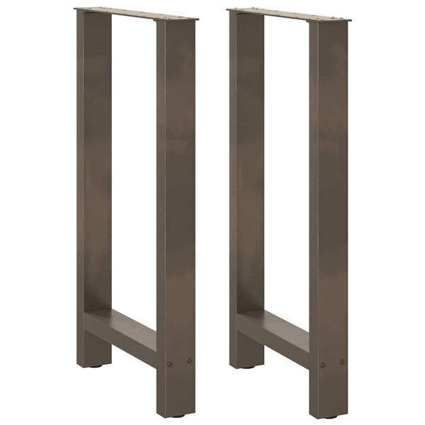 vidaXL Bar Table Legs Natural Steel 2 pcs 50x(90-91) cm Steel