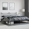 vidaXL Metal Bed Frame without Mattress with Headboard Black 200x200cm