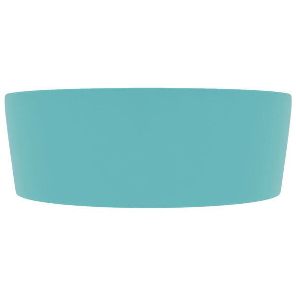 vidaXL Luxury Wash Basin with Overflow Matt Light Green 36x13 cm Ceramic