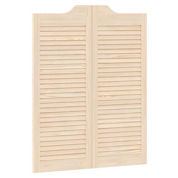 vidaXL Swing Doors Louvred Design 1-Pair 100x80 cm Solid Wood Pine