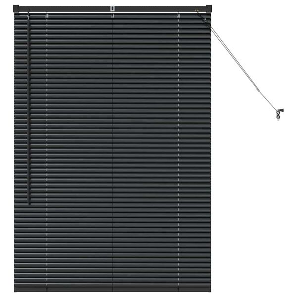 vidaXL Venetian Blinds Height Adjustable Black 130 x 90 cm Aluminium