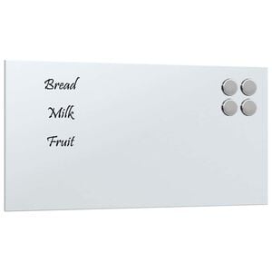 vidaXL Wall-mounted Magnetic Board White 40x20 cm Tempered Glass