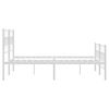 vidaXL Metal Bed Frame without Mattress with Footboard White 160x200cm