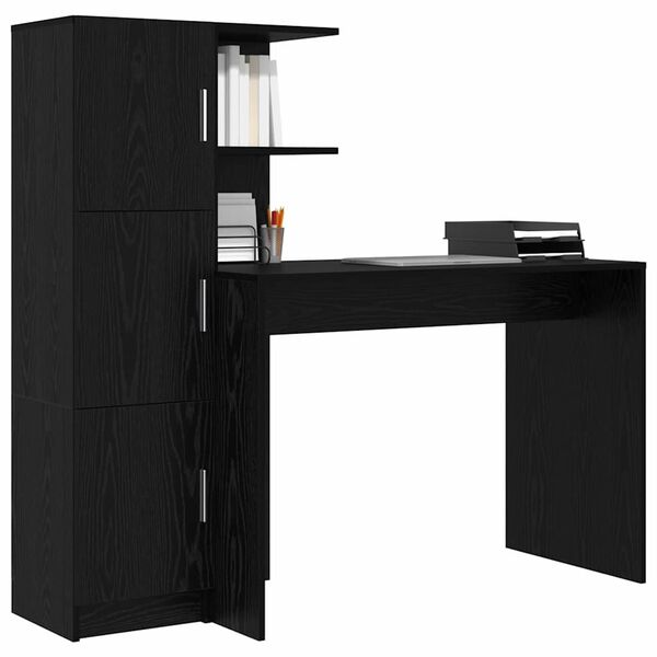 vidaXL Desk 2 pcs Black Oak