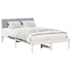 vidaXL Bed frame White and light grey 120 x 200 cm Solid pine wood