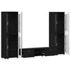 vidaXL TV Cabinet Set with Drawer with Shelf Black Engineered Wood