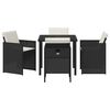 vidaXL Garden Dining Set 5 pcs Black Poly Rattan