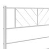 vidaXL Metal Bed Frame without Mattress with Footboard White 140x190cm