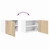 vidaXL Hanging Cabinet with Door Sonoma Oak and White 50 x 31 x 40 cm