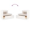 vidaXL Bedside Cabinet White 60x34x51 cm Solid Wood Pine