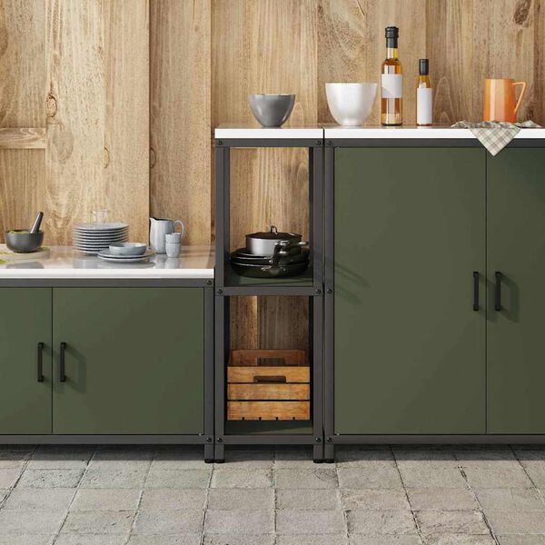 vidaXL Kitchen Storage with Shelf Olive Green 30 x 50 x 92 cm Steel