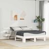 vidaXL Bed Frame with Headboard White 150 x 200 cm Solid Pine Wood