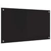vidaXL Kitchen Backsplash Black 90 x 50 cm Tempered Glass