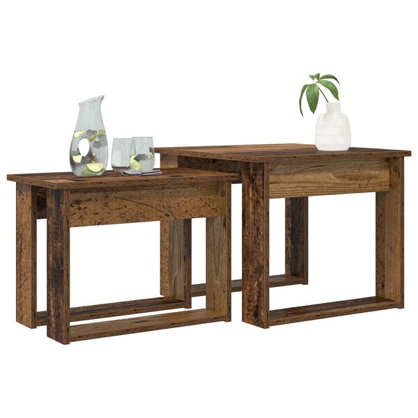 vidaXL Coffee Table Set 2 pcs Old Wood Engineered Wood