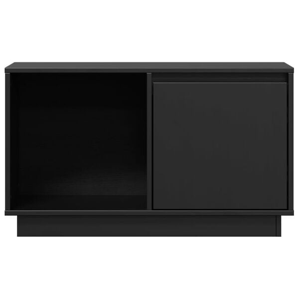 vidaXL TV Cabinet Black 74x35x44 cm Solid Wood Pine