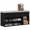 vidaXL Shoe Bench Black Oak 102x30.5x45 cm Engineered Wood
