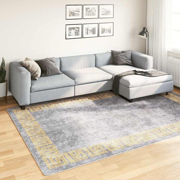 vidaXL Rug Washable 190x300 cm Grey Anti Slip