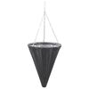 vidaXL Hanging Flower Baskets 2 pcs Poly Rattan Black