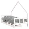 vidaXL Kids Bed Frame with Drawers White 90x190 cm Solid Wood Pine