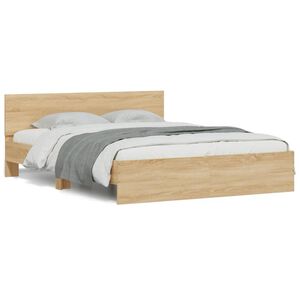 vidaXL Bed Frame without Mattress Sonoma Oak 140x190 cm